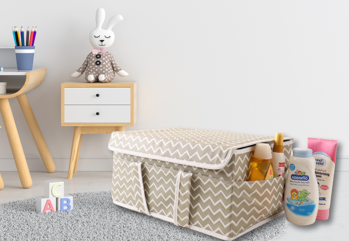 Qoolish Baby Diaper Storage Organizer with Lid