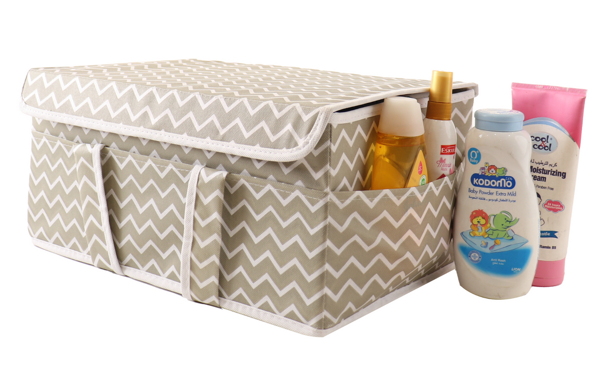 Qoolish Baby Diaper Storage Organizer with Lid