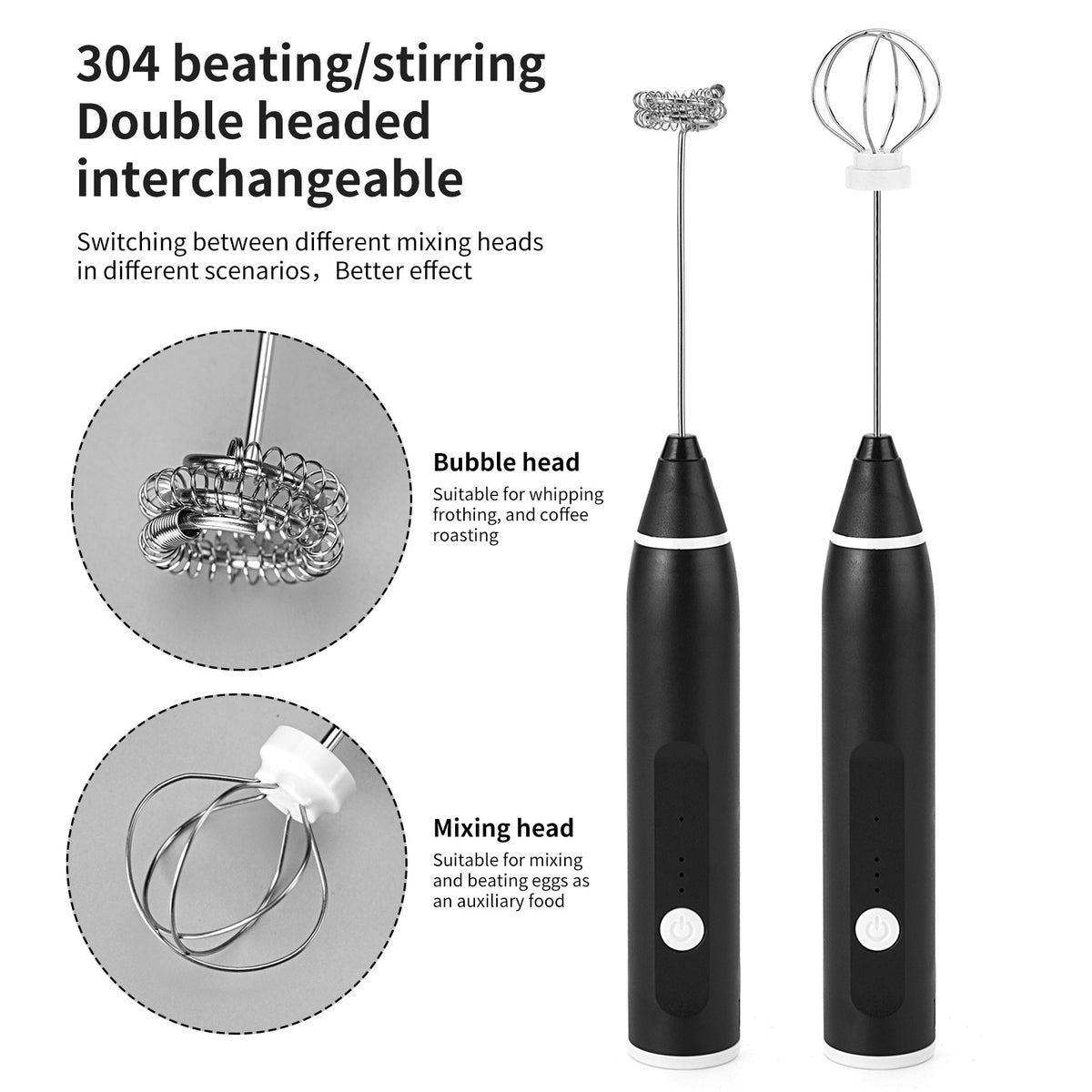 2-in-1 Coffee Beater & Egg Whisker for quick mixing and frothing