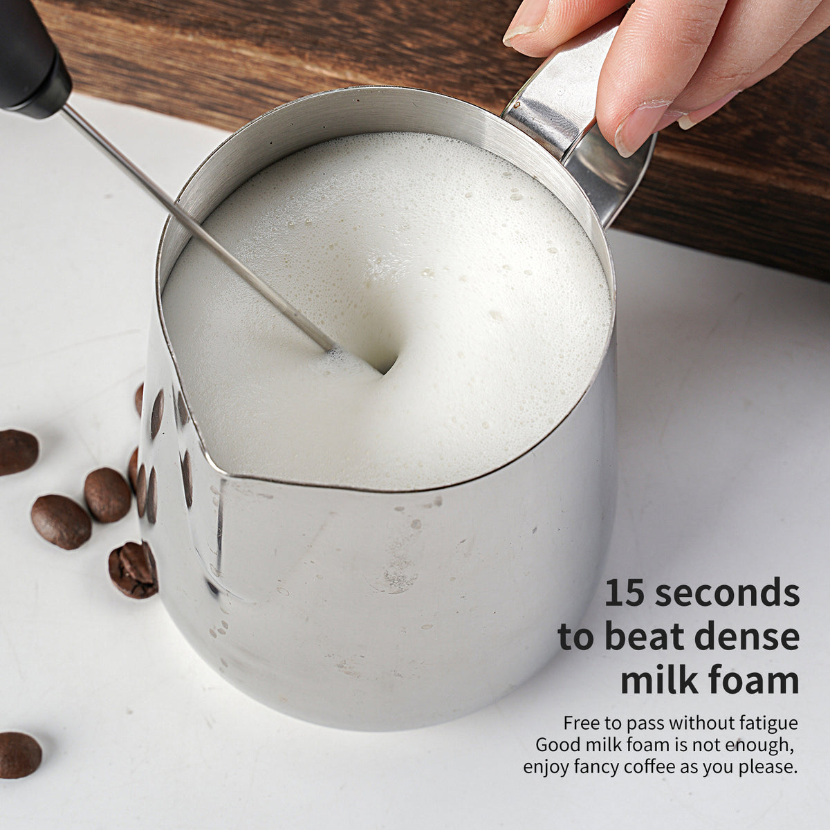 2-in-1 Coffee Beater & Egg Whisker for quick mixing and frothing
